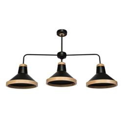 Lampa sufitowa SALMA BLACK / WOOD 3xE27 60W