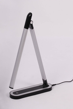 Czarno-srebrna, ledowa lampka biurkowa K-MT-206 CZARNY z serii NIKO