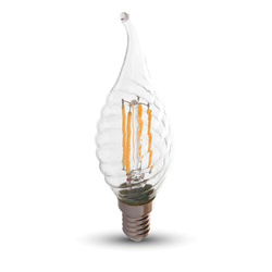 Żarówka LED V-TAC 4W Filament E14 Twist Świeczka Płomyk VT-1995 2700K 400lm