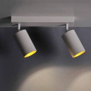 Lampa ścienno-sufitowa MARIBEL 2 GU10 biała + złote pierścienie