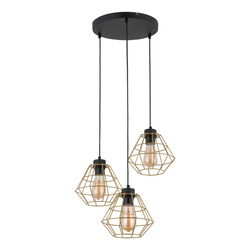 Tk Lighting DIAMOND GOLDlampa wisząca 3xE27