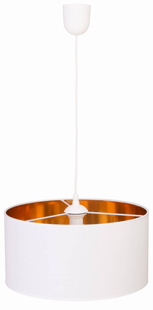Lampa wisząca z abażurem duża Oro biała