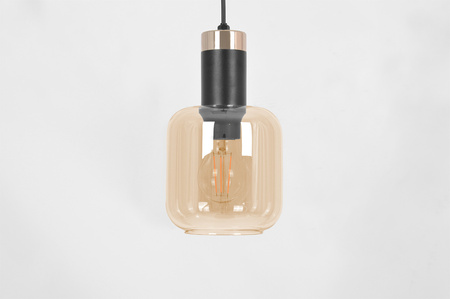 Czarno-złota lampa wisząca z dwoma kloszami K-5266 z serii DOKA