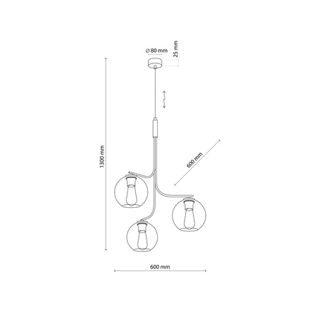 Lampa wisząca CESAR 3xE27