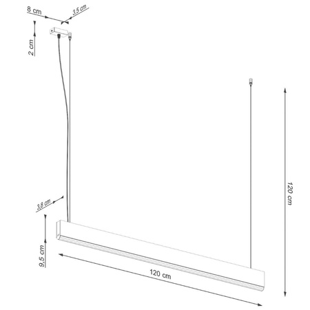 Lampa wisząca drewniana LYKKE  LED 29W 4000K 120cm