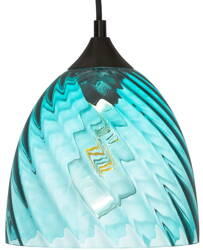 Lampa wisząca szklana niebieska kopuła VELA