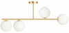 Lampa sufitowa Milano złota 4xE14 mleczne kule
