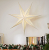 Świąteczna gwiazda tekturowa 60cm biała na baterie