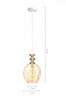 Lampa wisząca szklana amber GLAMOUR kryształ 1xE27