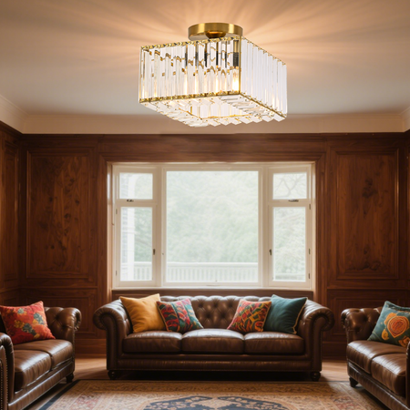 Light prestige Vetro 1 plafon kwadratowy złoty LP-2910/1C GD square