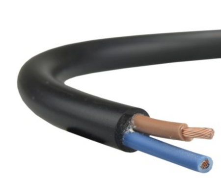 Przewód kabel OMY linka 2x0,75 czarny matowy H03VV-F