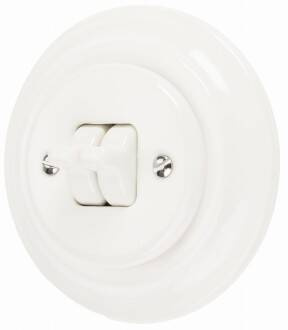Włącznik podtynkowy ceramiczny podwójny biały