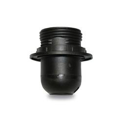 Oprawka E27 Czarna z kołnierzem tworzywo ELEKTRO