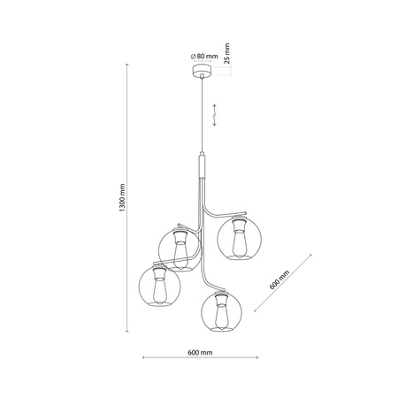 Lampa wisząca CESAR 4xE27