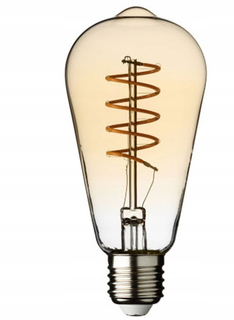 Żarówka dekoracyjna LED spirala E27 ST64 5W bardzo ciepła 1800K