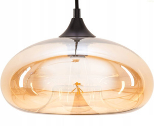 Lampa sufitowa wisząca szklana złota amber Cairo 1xE27