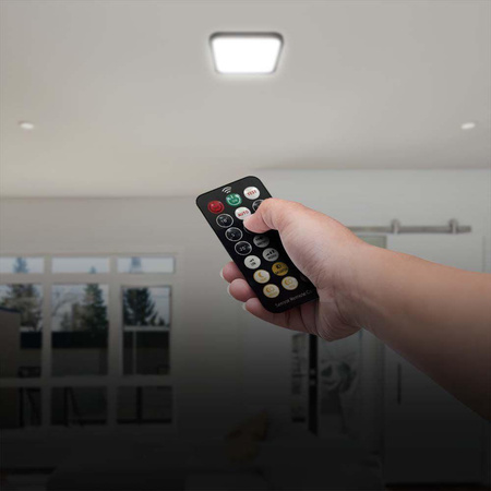 Plafon V-TAC 18W LED Kwadrat 30x30cm Natynkowy Pilot Czujnik Ruchu IP44 Czarny VT-8618S 4000K 1830lm