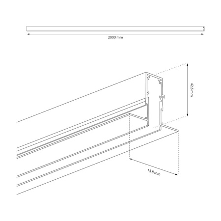 Szyna podtynk 200cm magnetic track 10mm