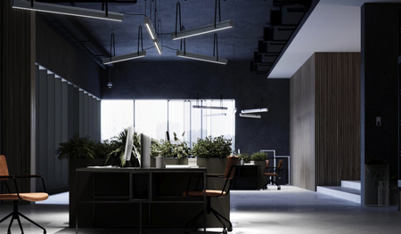 Kluś Lampa wisząca LED Tulip TU BEAM ZW L=1207mm, DOT, 17W, 3000K, DALI, SREBRNY