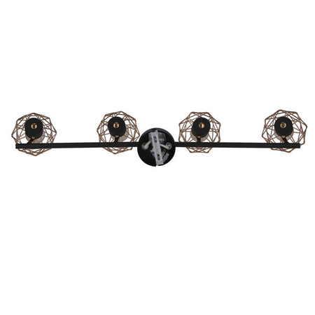 Lampa ścienna sufitowa listwa czarny klosz miedziany 4x40W E14 Acrobat 94-22226