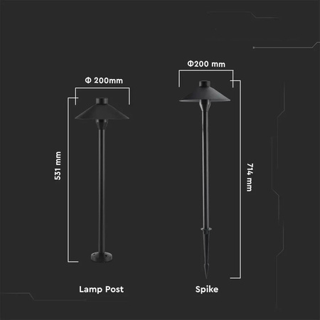Słupek Ogrodowy V-TAC 7W SAMSUNG CHIP 2w1 Czarny VT-907 3000K 600lm 3 Lata Gwarancji