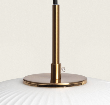 Lampa Wisząca z Metalu i Szkła Beca biała złota