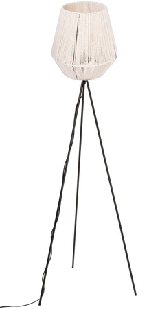 Lampa podłogowa NEPTUN trójnóg klosz pleciony biały