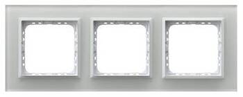 Ramka potrójna Sonata Ospel Białe Szkło Szron IP20