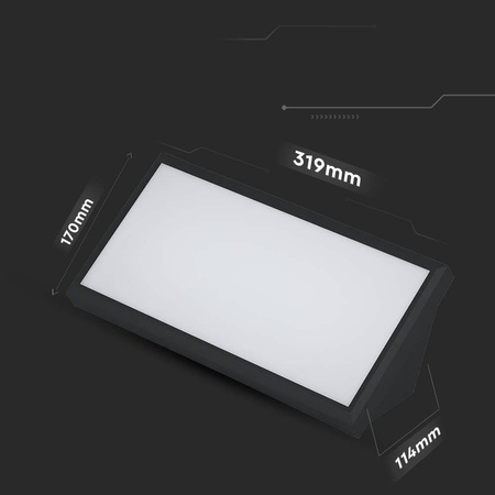 Oprawa Ścienna V-TAC 20W LED Ukośna Czarna IP65 VT-8055 6400K 2045lm