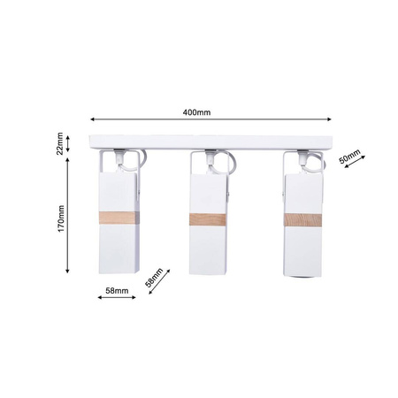 Lampa sufitowa VIDAR WHITE 3xGU10