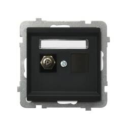 Gniazdo ekwipotencjalne pojedyncze Ospel Sonata Czarny Metalik