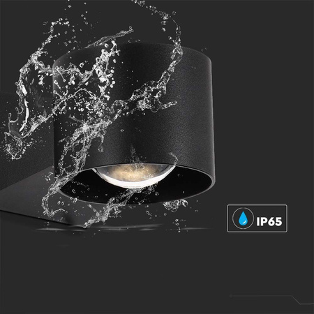 Oprawa Ścienna V-TAC 5W Kinkiet Góra Dół Czarny IP65 VT-1179 3000K 465lm