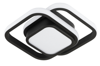 Lampa sufitowa Plafon Lumino czarny podwójny romb modern LED 30W 4000K