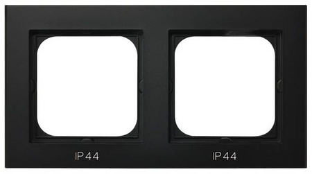 Ramka podwójna do łączników IP-44 Sonata Ospel Czarny Metalik