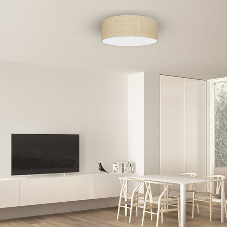 Lampa sufitowa MARSHALL WHITE / RATTAN 3xE27