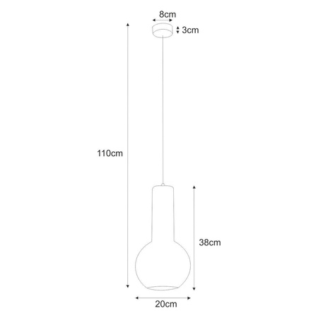 Lampa wisząca w kształcie drucianej gruszki K-4525 z serii ARVI WHITE