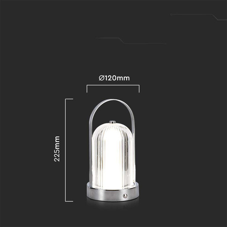 Lampka Biurkowa Nocna V-TAC 1W LED 22cm Ładowanie USB Ściemnianie Chrom 