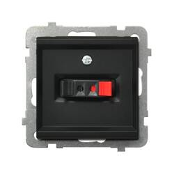 Gniazdo głośnikowe pojedyncze Ospel Sonata Czarny Metalik