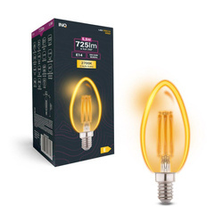 Filament  LED  GOLD C37 świeca E14  5,5W 725lm 2700K