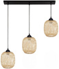Lampa wisząca 3xE27 potrójna listwa czarna 