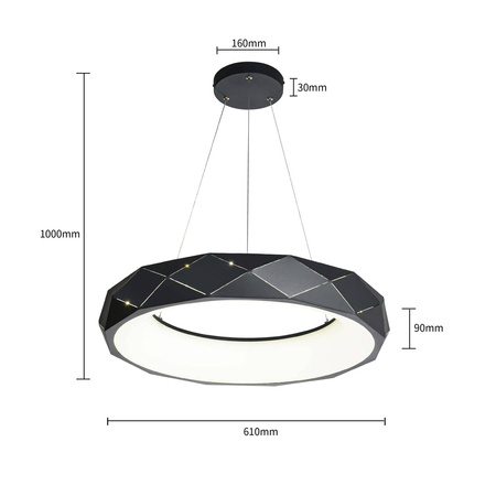 Light prestige Reus LED wiszaca czarna LP-8069/1P LED BK
