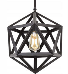 Lampa wisząca metalowa czarna klatka 30cm Loft