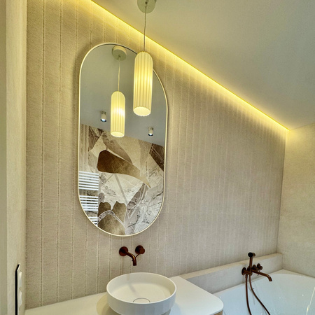 Lampa wisząca Piega 1xE14 biała złota