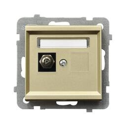 Gniazdo ekwipotencjalne pojedyncze Ospel Sonata Szampański Złoty