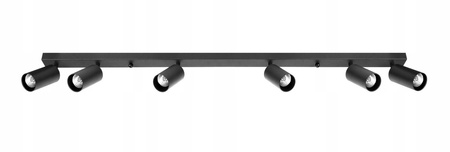 LAMPA SZYNA CZARNA 6 X GU10