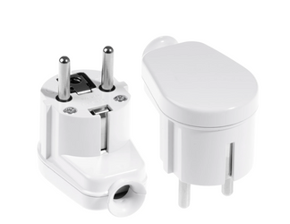 Wtyczka kątowa rozbieralna schuko 16A biała