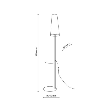 Lampa podłogowa ZING 1xE27