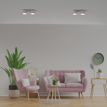 Lampa sufitowa DIXIE Pink/White  2xGX53 różowa