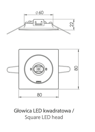 Intelight Oprawa sieciowo-awaryjna podtynkowa STARLET SPOT QUAD SP 350 M 2H MT [BLK] / 84846