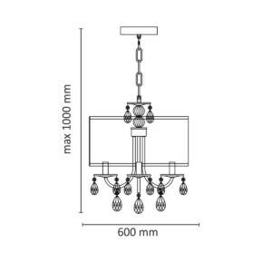 Lampa wisząca BRESSO-4 elipsa E14x4